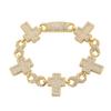 European American Hip-Hop Geometric Bracelet Cross 8-Shaped Cuban Chain Zircon Personalized Unisex Gift Accessories 18K Gold