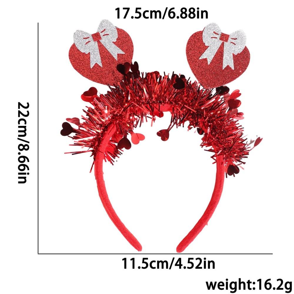 Wedding Decoration Headband Love Heart Hair Hoop Party Supplies Headband Eye Catching Valentine'S Day Headband For Photo
