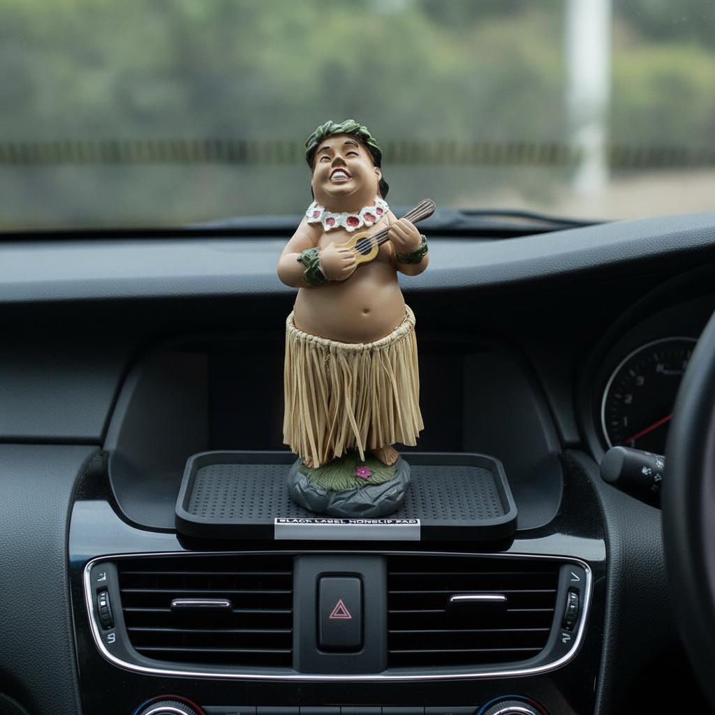Grass Skirt Doll Dashboard Dancing Hawaiian Dancer Organizer Pad Heat Resistant AntiSlip Mat Strong