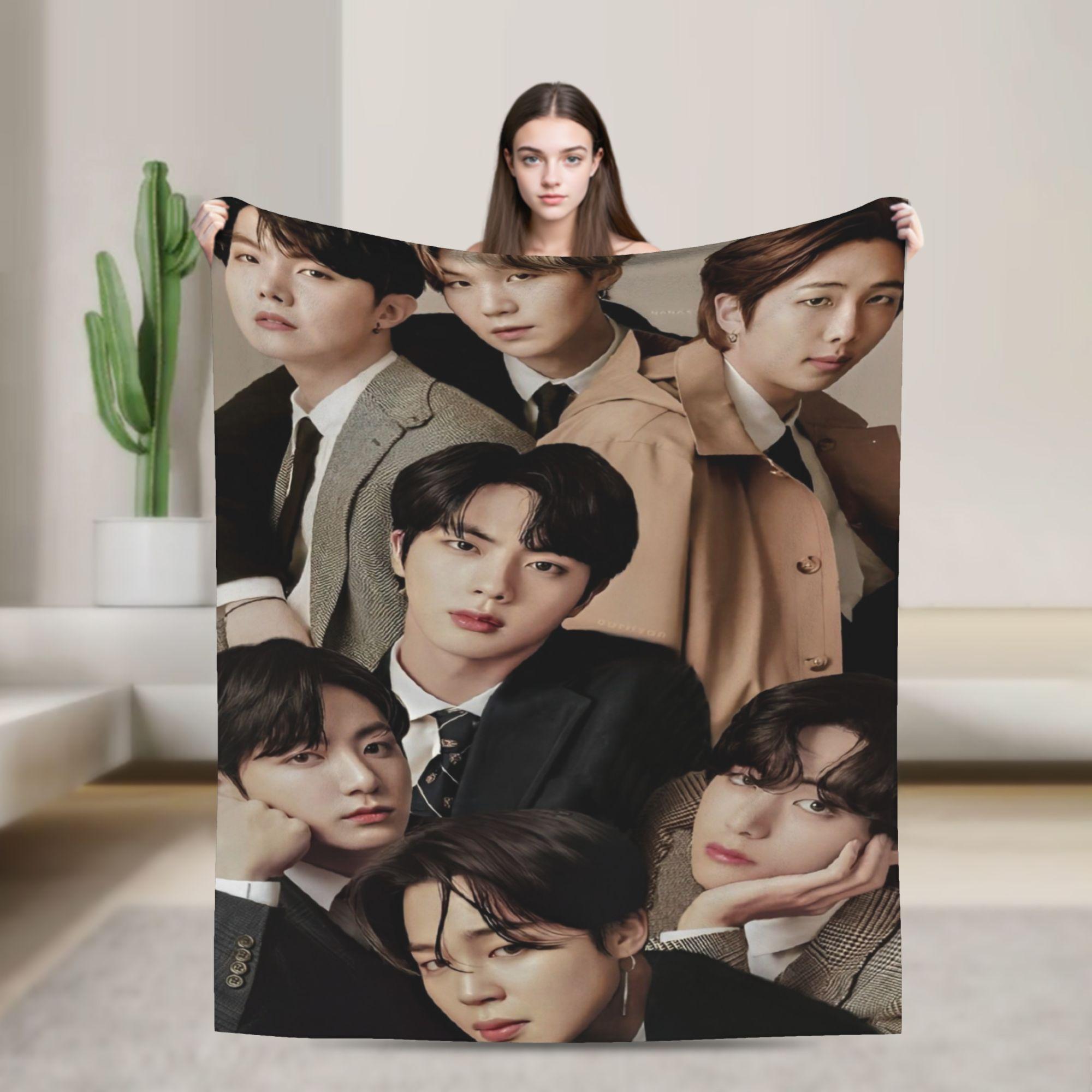 

Kpop Music Band Flannel Blanket Custom hopes Throw Blankets for Sofa Bedding Lounge Quilt 30x40in