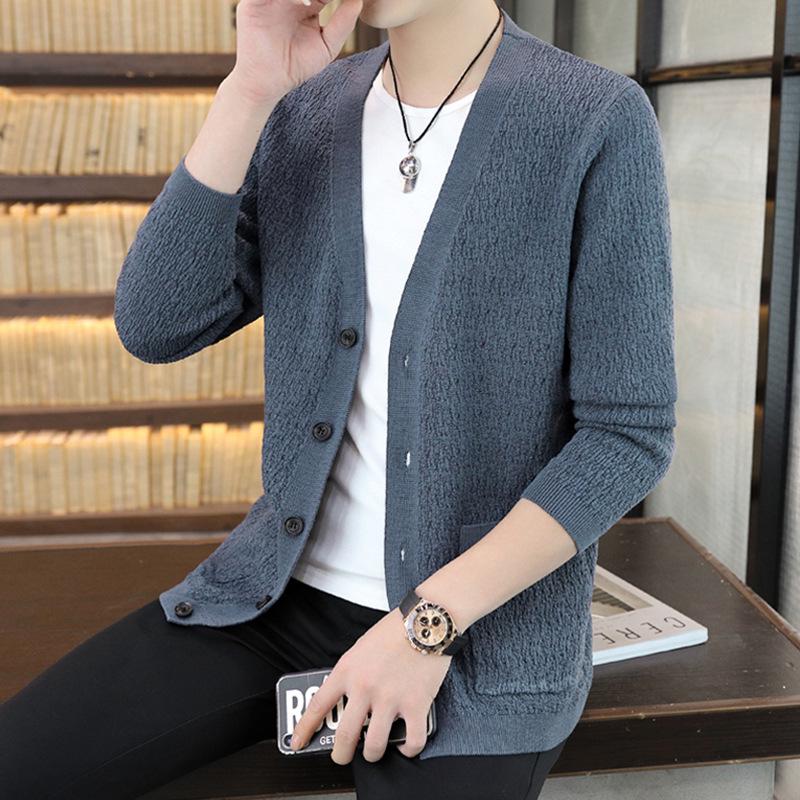 Herren 2025 Koreanischer Lässiger Strick-Cardigan-Jacke für Frühling/Herbst