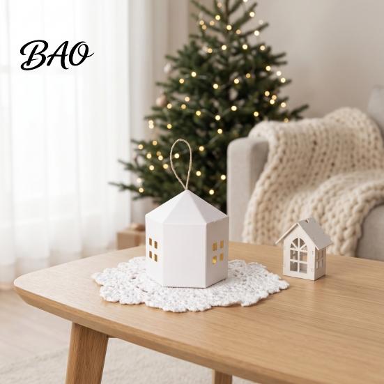 Party Supplies for Guests 10PCS House Shaped Candy Boxes with Lanyard, DIY Decorative Cardboard Hollow Window Gift Treat Containers, Small Item