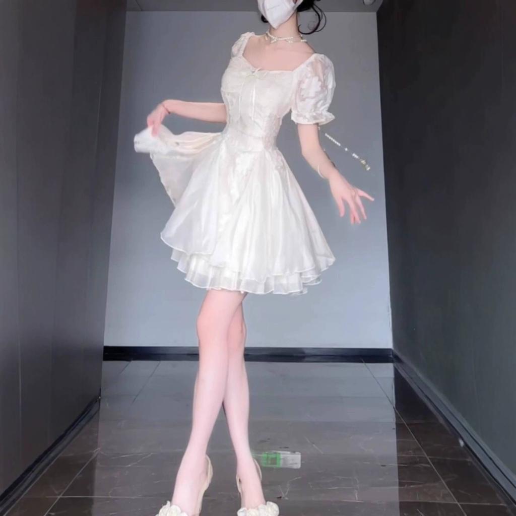 Gentle Wind French Style, Great-looking Waist Fluffy Fairy Dress, Small Fairy Dress, Summer Fashion Wear
