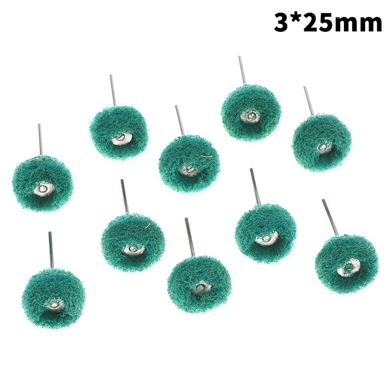 10Pcs Mini Drill Abrasive Brush Fiber Scouring Wheel Pad Cleaning Polishing Sanding Head Electric Grinder Brushes Rotary Tools