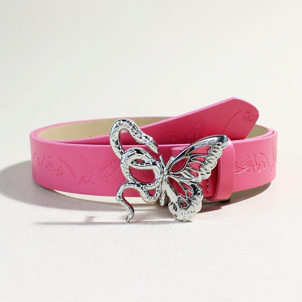Snake Butterfly Button Head Decorative Belt Ladies Dress Shirt Belt Women