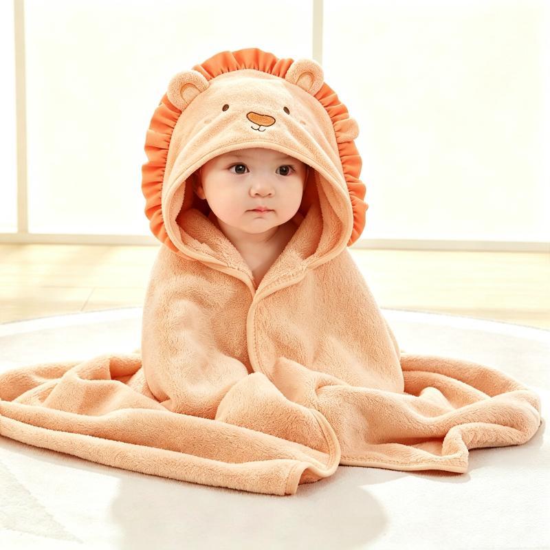 Asciugamani da Bagno per Bambini con Animali dei Cartoni Animati Morbido Asciugamano con Cappuccio per Neonato Coperta Avvolgente Calda per Bambini Piccoli per Maschi e Femmine