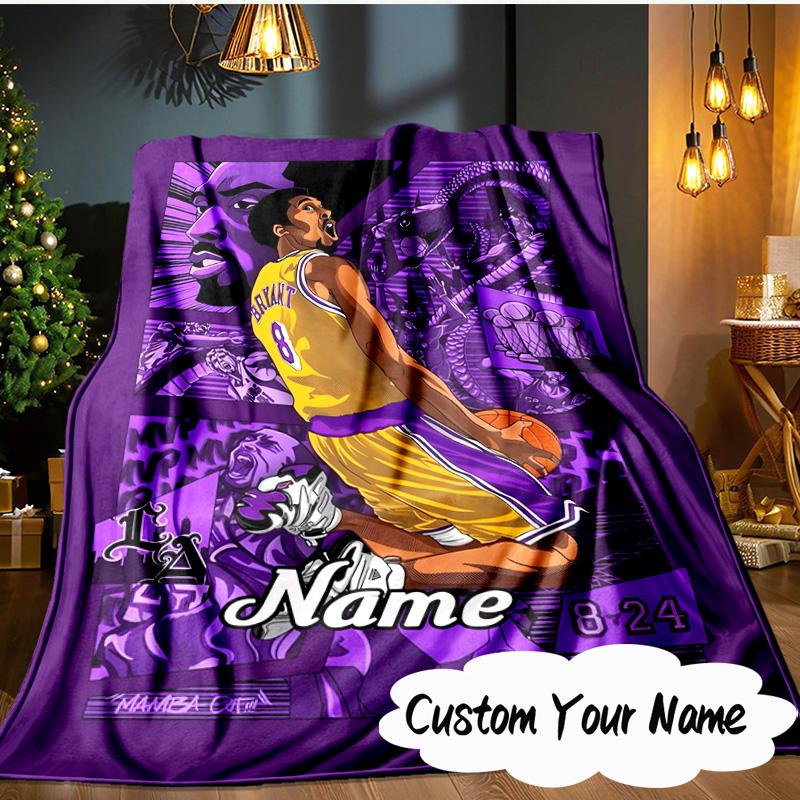Custom Name Kobe's Legacy Art Blanket Ideal Bedding Blanket Perfect for Travel, Camping, Living Rooms, Offices, Sofas, Fan Christmas gift