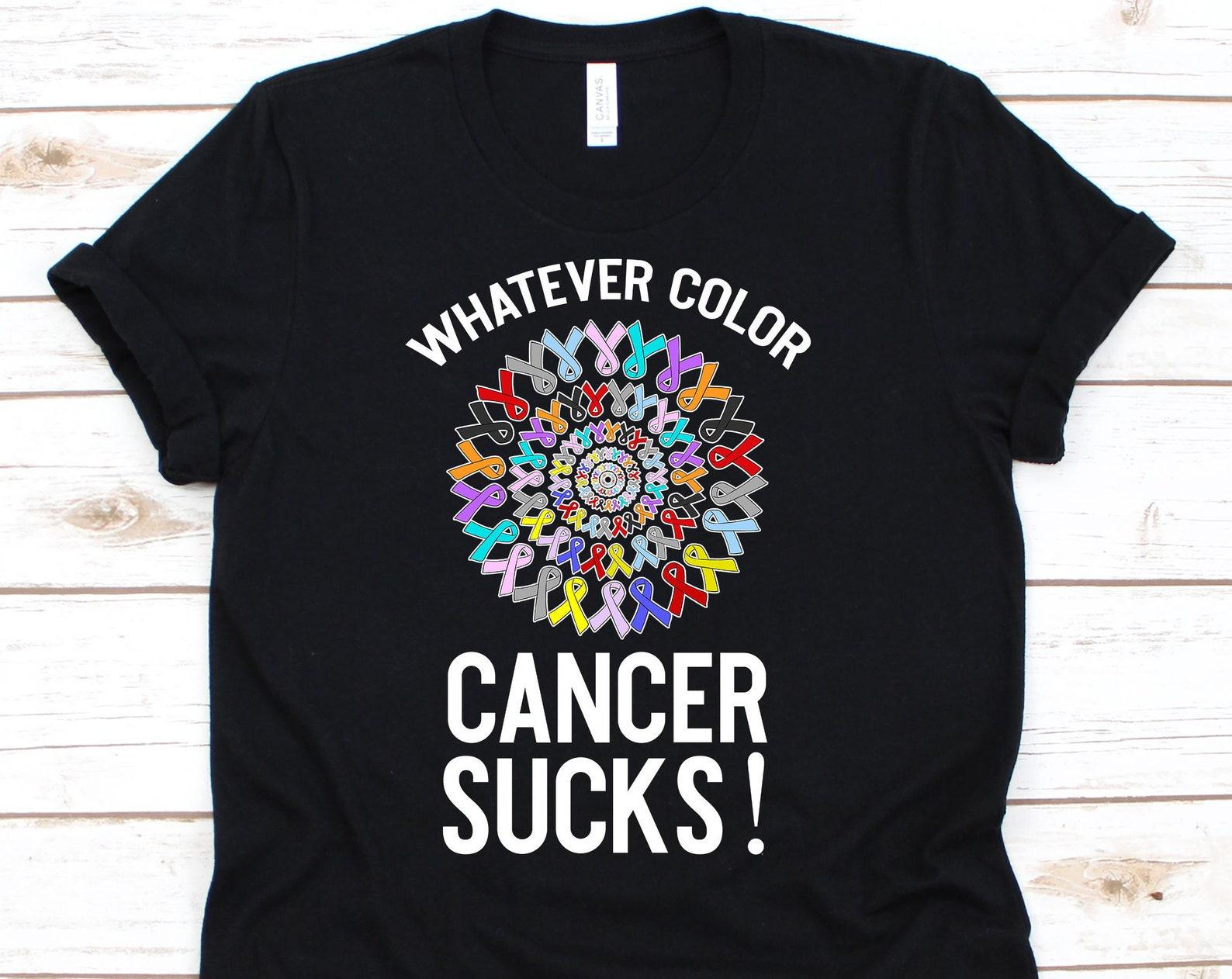 Whatever Color Cancer Sucks Shirt, Chemotherapy, Cancer Shirt, Cancer Awareness Month, Cancer Sucks Shirt, Oncologist 3XL