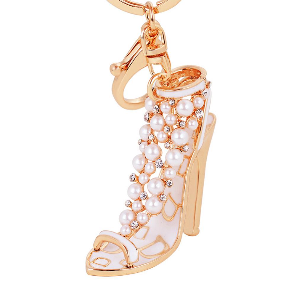 

Брелок Підвіска у Формі Туфлі на Високих Підборах Оздоблення для Сумки Автомобіля білий