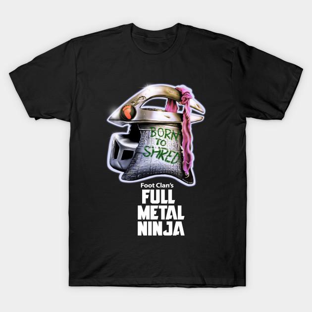 

Men Black Print T-shirt Full Metal Ninja Villain No-Cut Transfer Paper Print Cotton Tshirt 3XL чёрный