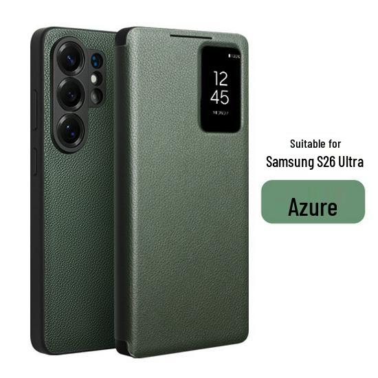 Chali Leather Flip Case with Smart Window for Samsung S26 Ultra