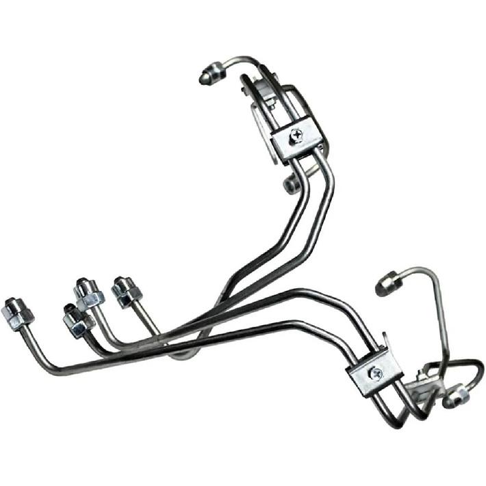 1Set Fuel Injector Lines With Line Clamps Compatible For Cummins 3.9L 4BT Engine 12mm VE Pump Diesel 3960725 3960726