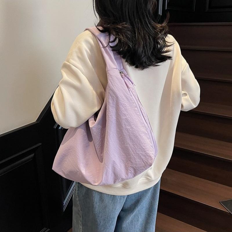 Fashion casual canvas tote bag women's new trendy versatile large-capacity underarm bag commuter shoulder bag