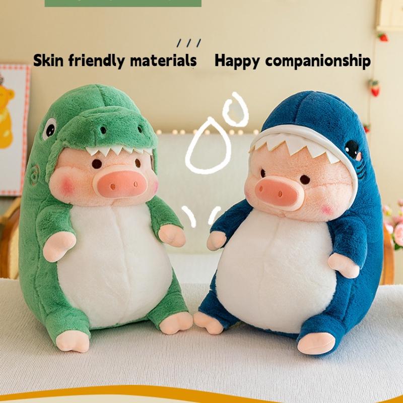 Cute Dinosaur And Shark Pig Plush Toy Pillow For Kids, Girls Large Stuffed Animal Doll Gift