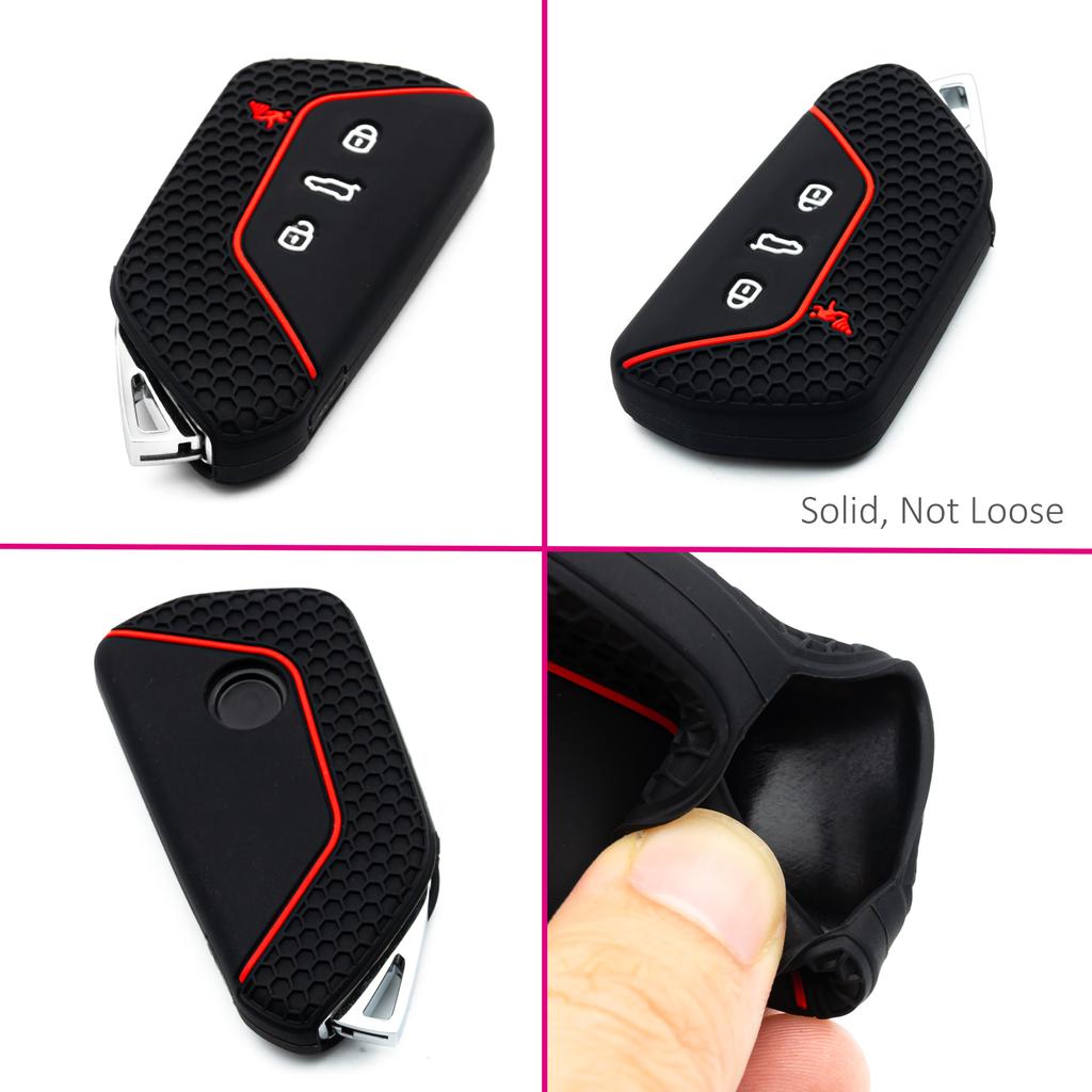 2X Silikoninis automobilio raktų pakabuko dėklas Laikiklis Raktų pakabukas Vw Golf 8 Id.3 Id.4 Id.7 Id.Buzz Tiguan Tayron Seat Leon Ateca Cupra Born