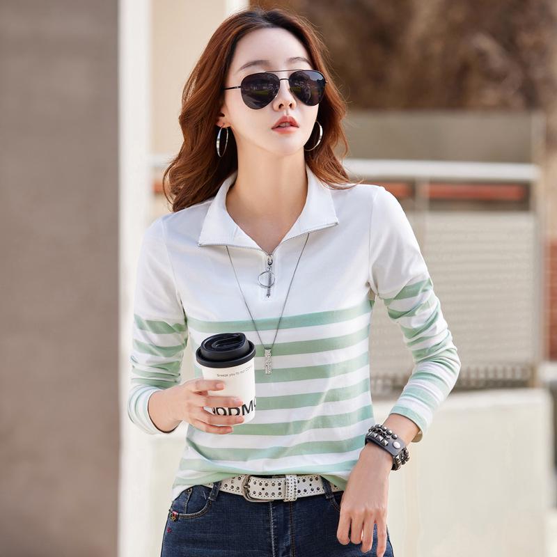 Women's Slimming Long Sleeve T-Shirt - Pure Color, Versatile Base Layer for Spring/Summer