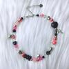 Handmade Heart Choker Delicate Beads Necklace Acrylic Alloy Material Bead Choker Necklace Perfect Gift for Trendy Girls