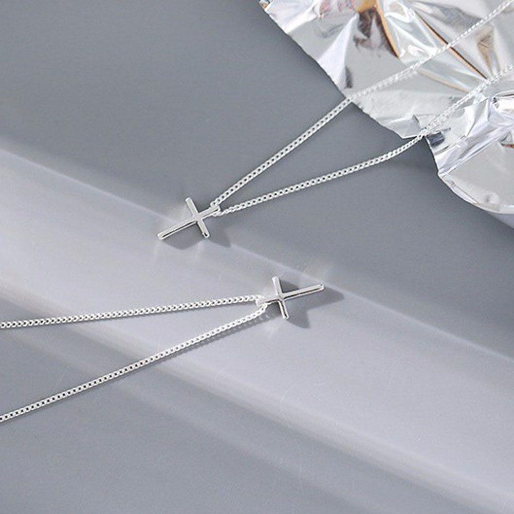 Korea Fashion Women Lady Simple Gift Necklace Clavicle Chain Cross Pendant Jewelry