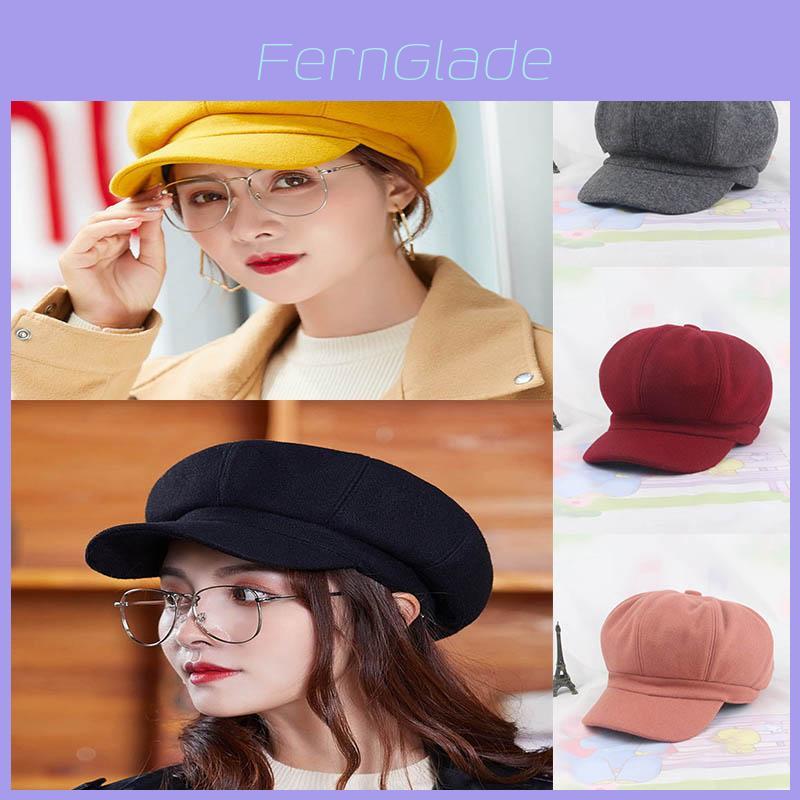 Cappello Gatsby Ottagonale da Donna Vintage in Lana Liscia Stiloso e alla Moda, Cappellino da Giornalaio Cabbie Driver