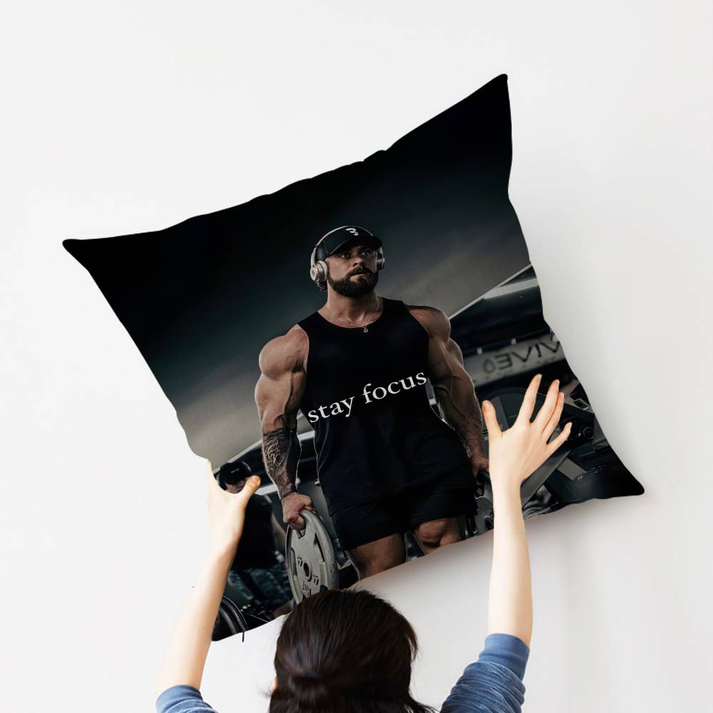Fitness Motivation Pillow Cover for Bedroom Room and Living Room Sofa Decorative Cushion Cover