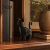 Elegant Black Cat Home Accents 3D Printed Figurines, Multi-purpose Incense Holder Mini Flower Statue Ornament Pot, Desktop Storage Organizer for Decor