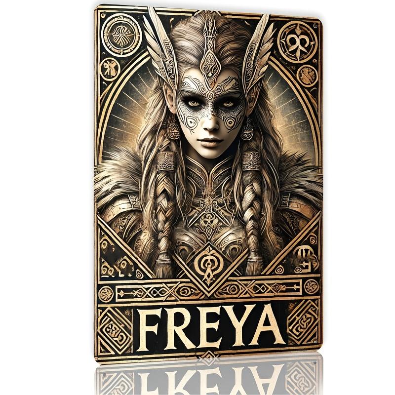 

Room Decor Freya Goddess Norse Mythology Metal Tin Sign Bohemian Retro Wall Art Iron Crafted Decor for Bars Cafes Beac 20x30cm（7.8x11.8inch）