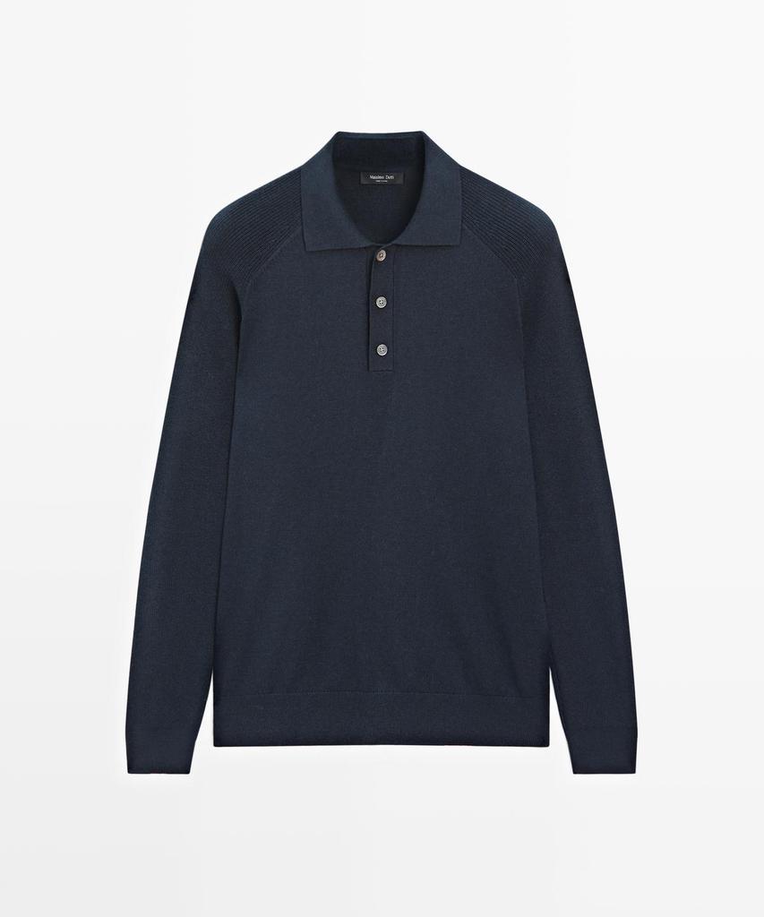 Masimodutti Cotton Blend Knit Polo Sweater