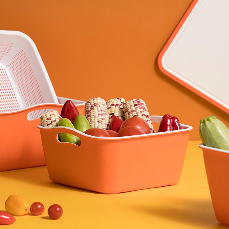 Chahua Double-Layer Plastic Drain & Washing Basket