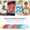 12 Pcs Paper Folding Hand Fan, 8.26 Inch Portable Small Handheld Wedding Fan Bulk for Wedding Guests, Party Favors, Bridal Baby Shower Decorations,