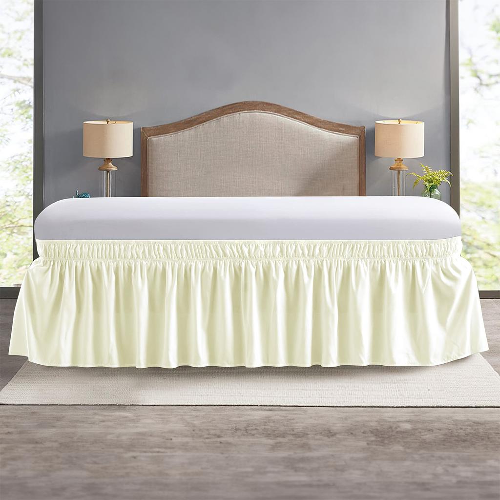 Wrap Around Dust Elastic Ruffle Bed Skirt Bedding for King Queen Twin Easy Fit Wrinkle-Free Washable Fade Resistant Home Decor