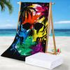 Skull Print Microfiber Beach Towel Quick Dry Absorbent Adult Bath Towel Sand Free Travel Towel Beach Essentials Gift Forvacation