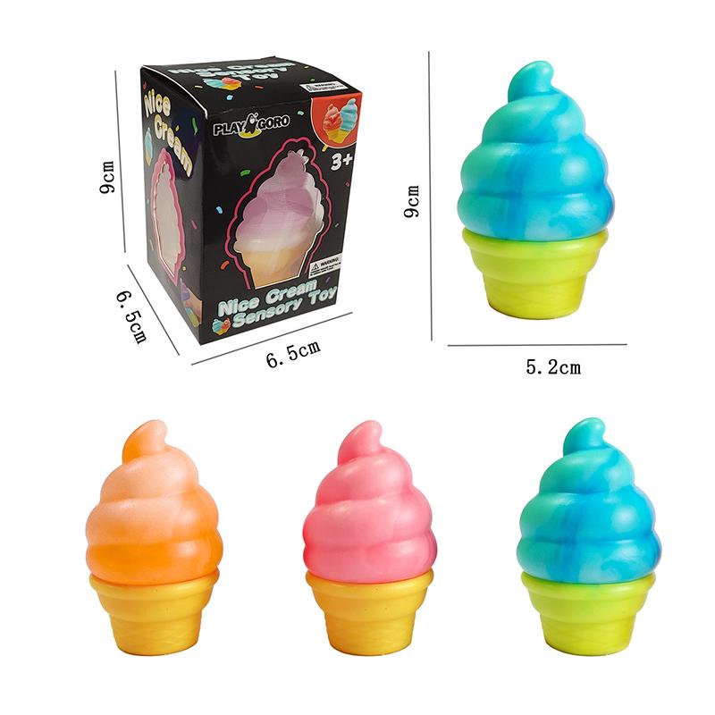 Simulation Soft Ice Cream Sensory Toys Stress Relieving Squishy Toys For Children Adults Fidget Sweetener Toys Room Decoration