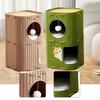 Cat House Bed for Indoor Cats 2 Tiered Nest Sleeping Play Comfortable Prevents Furniture Damage with