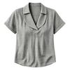 Women's Casual Plaid V-Neck Lapel Short Sleeve Blouse - Loose Fit Top for Everyday Wear