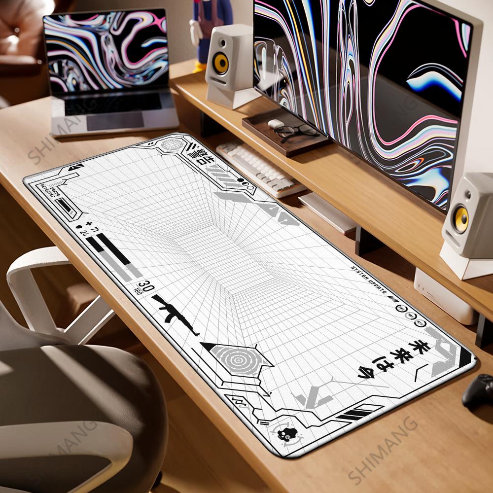 Mausepad Perspective Grid Desk Mat Gaming Mat Pad on The Table Office Gamer Accessorie Keyboard Mat White Mouse Pad Mouse Carpet