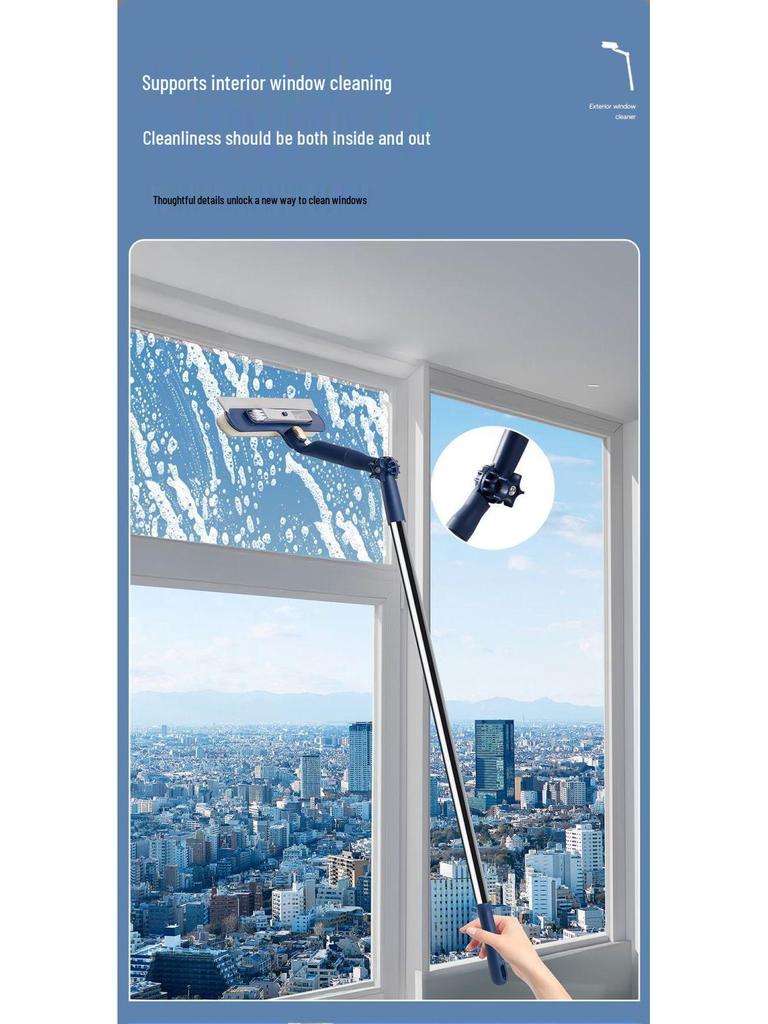 Double-Sided Long Handle Squeegee for High-Rise and Household Window Cleaning