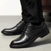 Summer business dress casual leather shoes breathable inner height increase British British groom wedding shoes