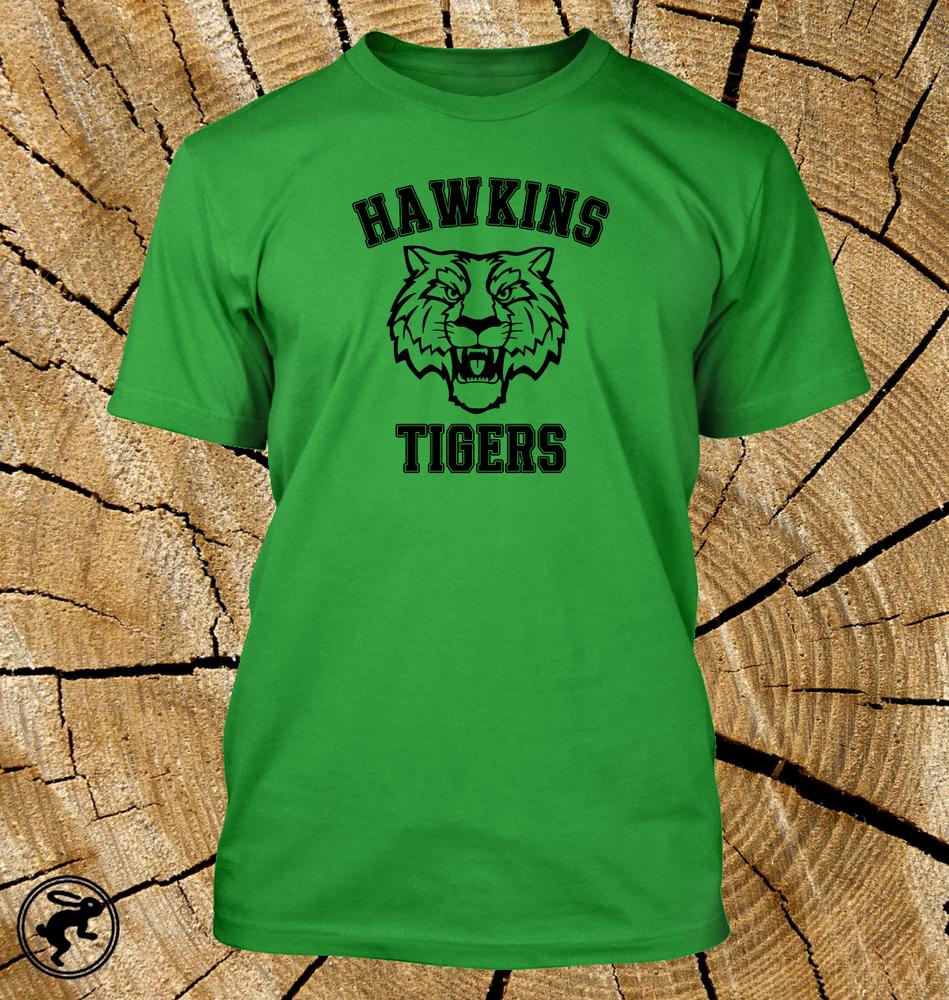 Stranger Things Hawkins Tigers T Shirt Tv Show Tee Available In 12 Shirt Colours