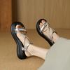 New Women's Platform Sandals Buckle Summer Round Head Casual Size Sandals Rubber Soft Sole Beach Sandals Women