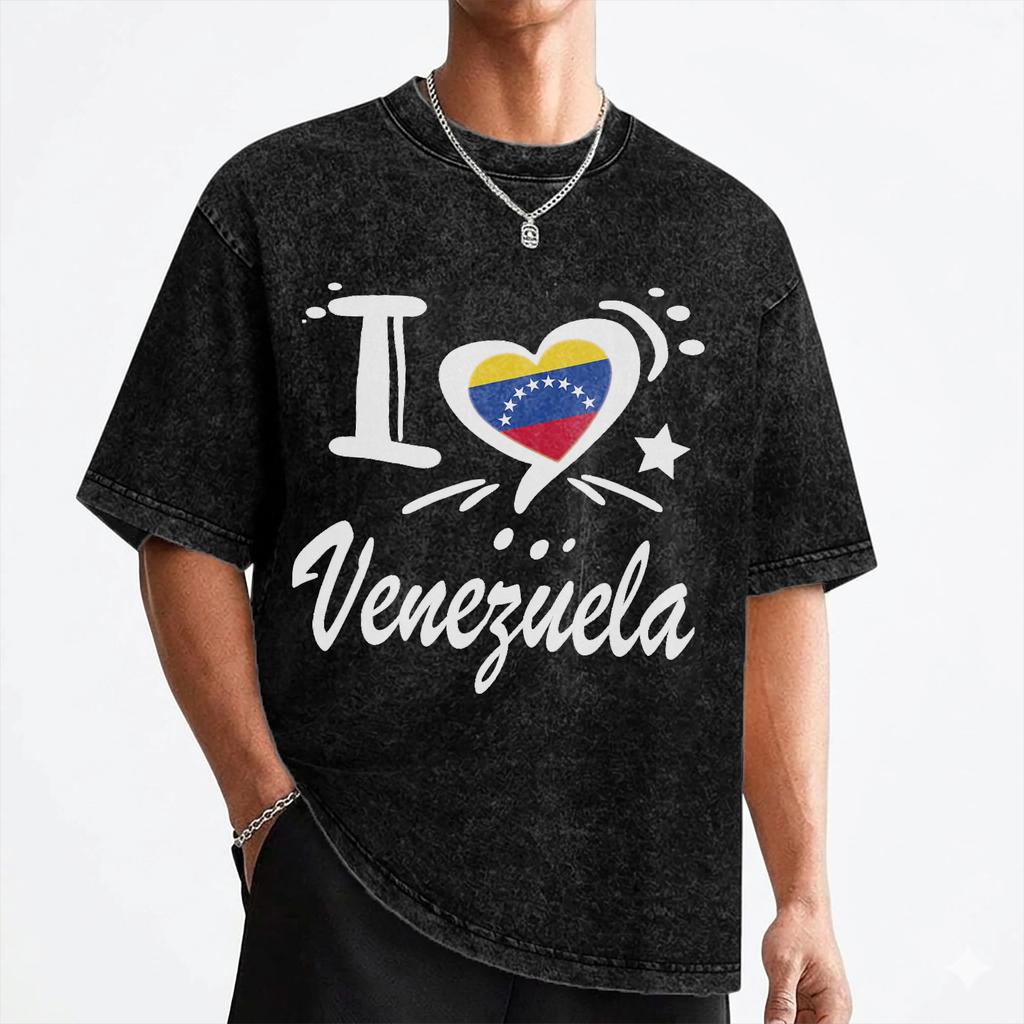 Venezuela Venezuelan Flag T Shirt Washed Cotton Street TShirts Casual Men Women Streetwear Summer Tees