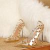 Spring Fashion Transparent Pointed Toe Women Pumps Heels Banquet Prom Ladies Shoes Size 35-42