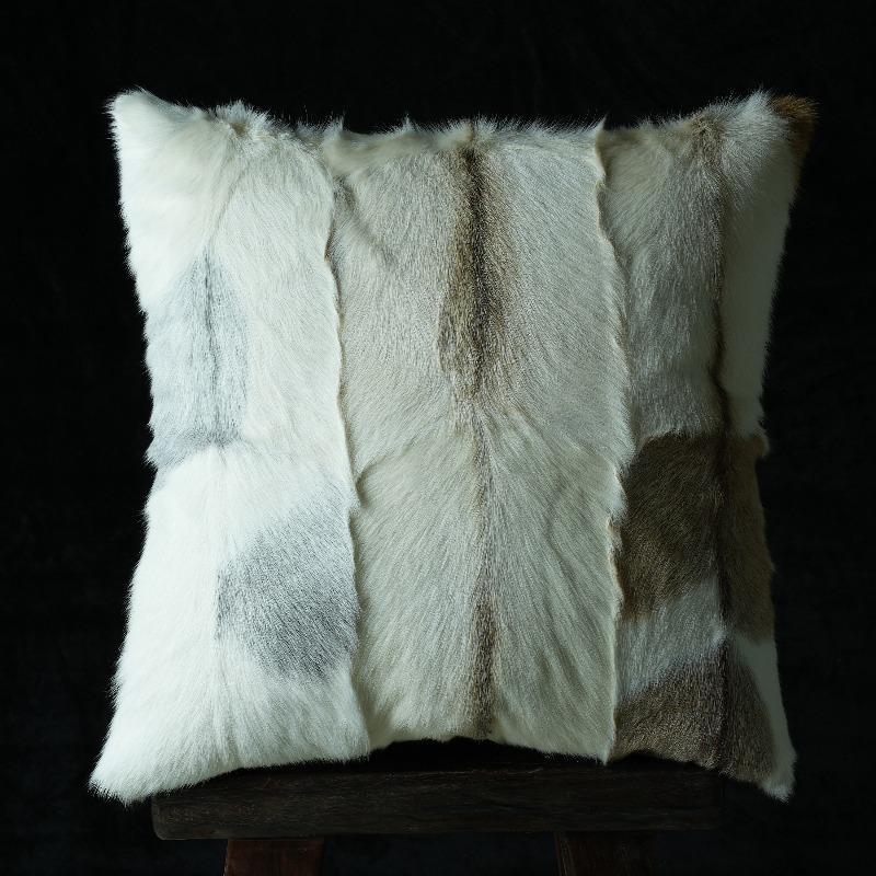 Plush Cow Print Pillowcase 50x50cm Double-sided Cushion Cover Artistic Color-block Throw Pillow Cover Home Decor