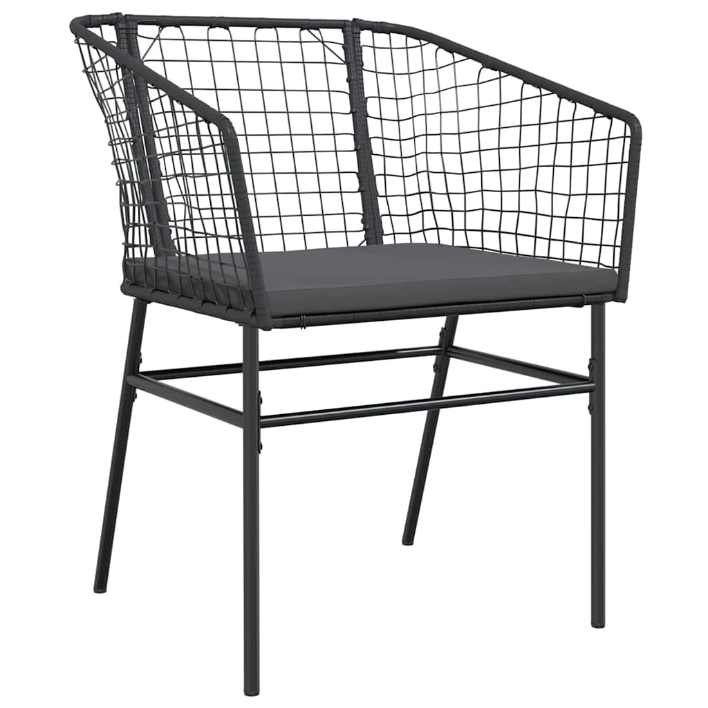 Garden Dining Set 9 pcs Black Poly Rattan