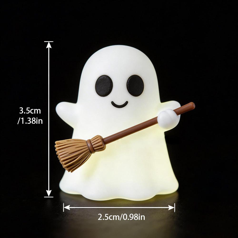 Halloween Mini Glow Ghost Figurine Creative Table Decor Luminous Ghost Ornament for Micro Landscape Decoration Set