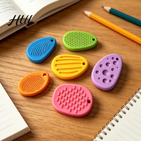 Silgi Seti 6 Adet Duyusal Taş Dokulu Endişe Fidget Oyuncak Sınıf Odası Odaklanma Yardımcısı Kaygı Stres Giderici Mini