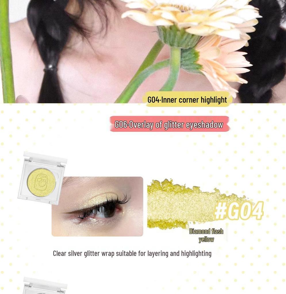 Lychee Meng Bear Dreamcore Lemon Hard Candy Shimmer Eyeshadow and Multi-Use Highlighter.