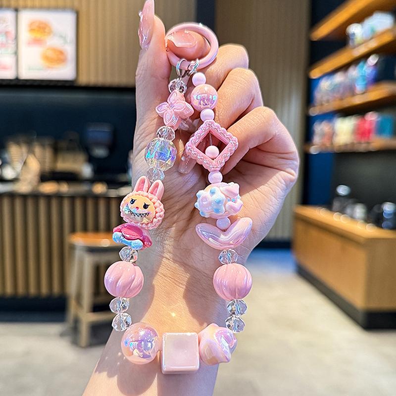 

Лабубу Цепочка для телефона Расписные бусины Брелок Ремешок на запястье Браслет Декор для сумки