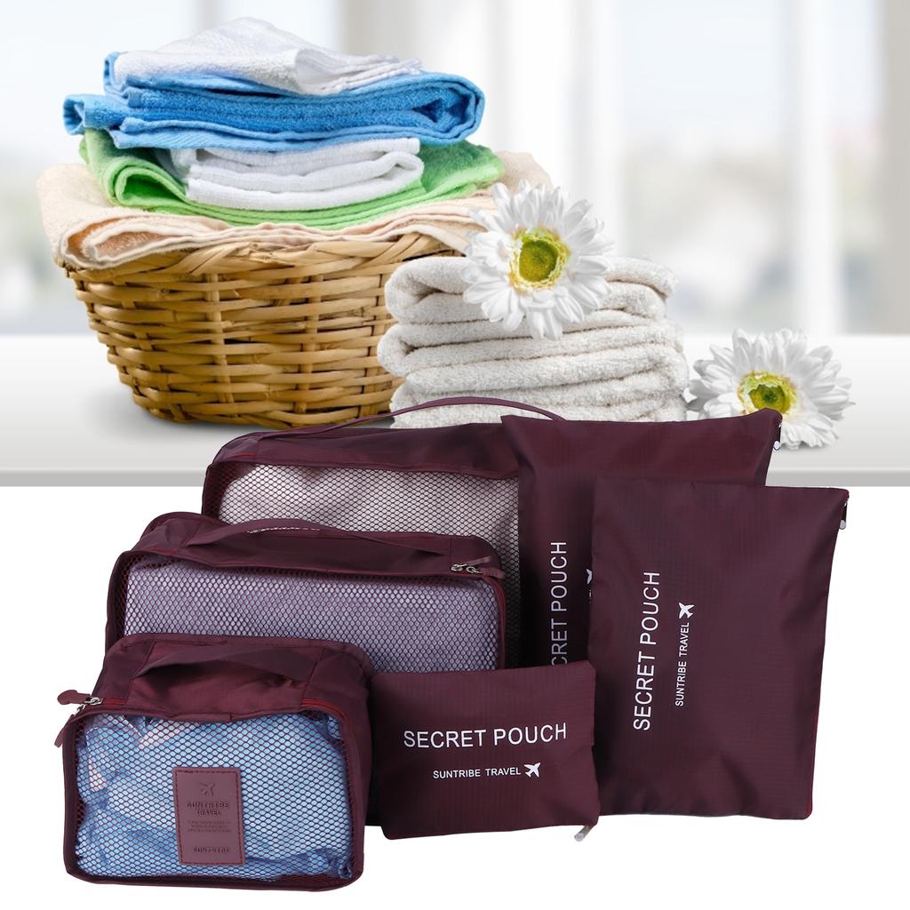 6Pcs Set Storage Bag Clothing Sorting Bag Luggage Suitcase Packing Organizer for Travelling