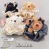 Small Pearl Skirt Bear Plush Keychain With Durable Rope For Bag Decoration Gift