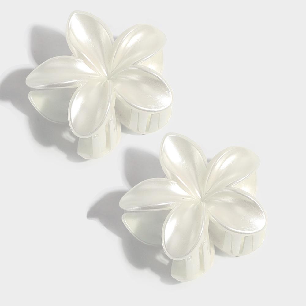 

2/4 шт. Бежевые заколки для волос в виде цветка для женщин, заколка-краб в виде цветка яйца, заколки для хвостика, богемные пляжные аксессуары для волос